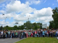 Obraz przedstawiający Lubaczowianie uczcili 23. rocznicę wizyty Jana Pawła II