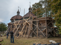 Obraz przedstawiający Rozpoczęły się prace przy remoncie cerkwi w Nowym Bruśnie - zdjęcia