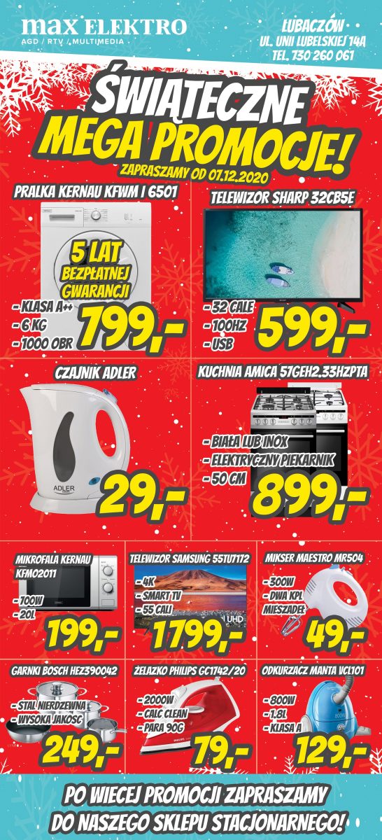 Obraz przedstawiający Świąteczne Mega Promocje w Max Elektro