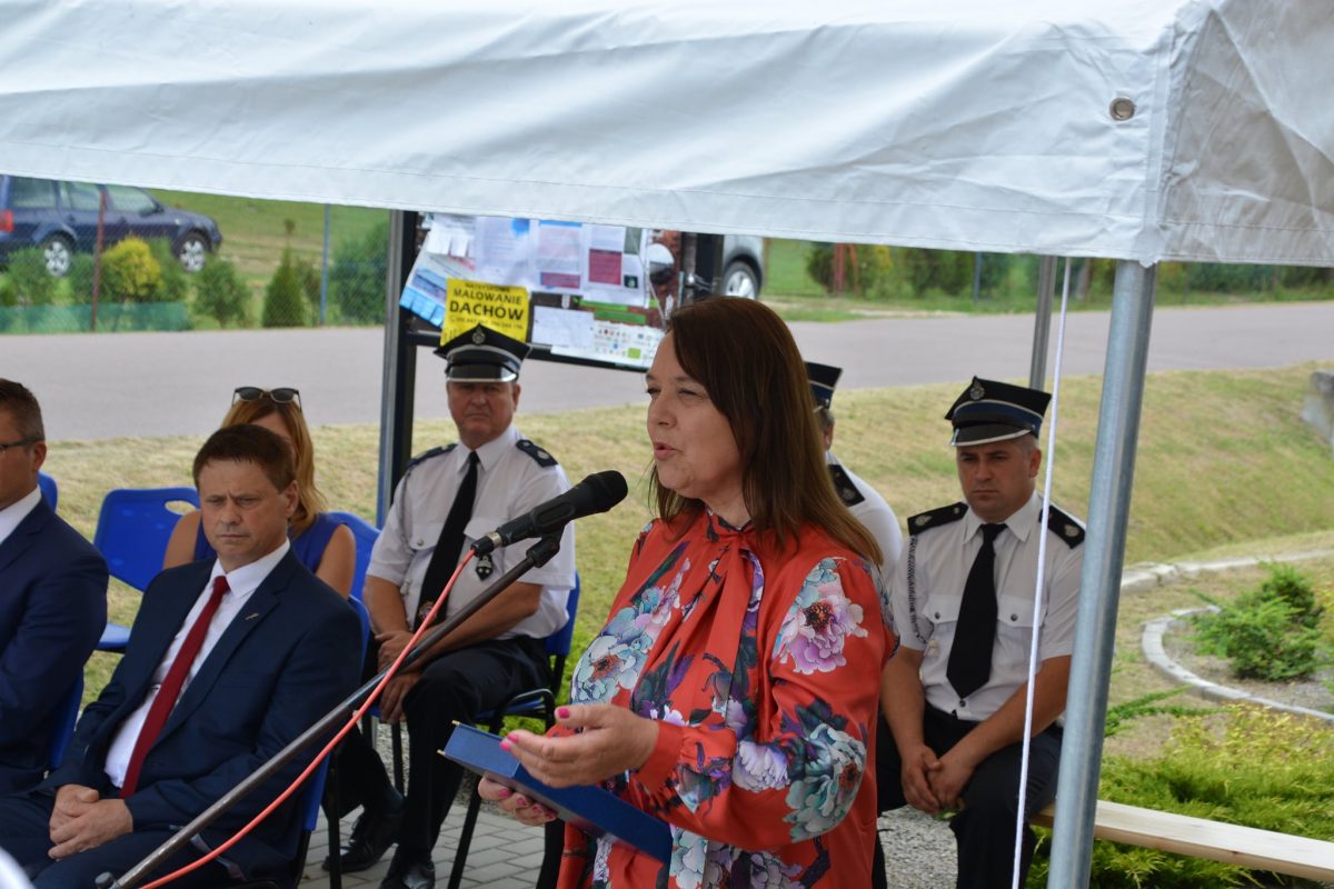 Obraz przedstawiający Uroczyste poświęcenie wozu strażackiego w Ułazowie