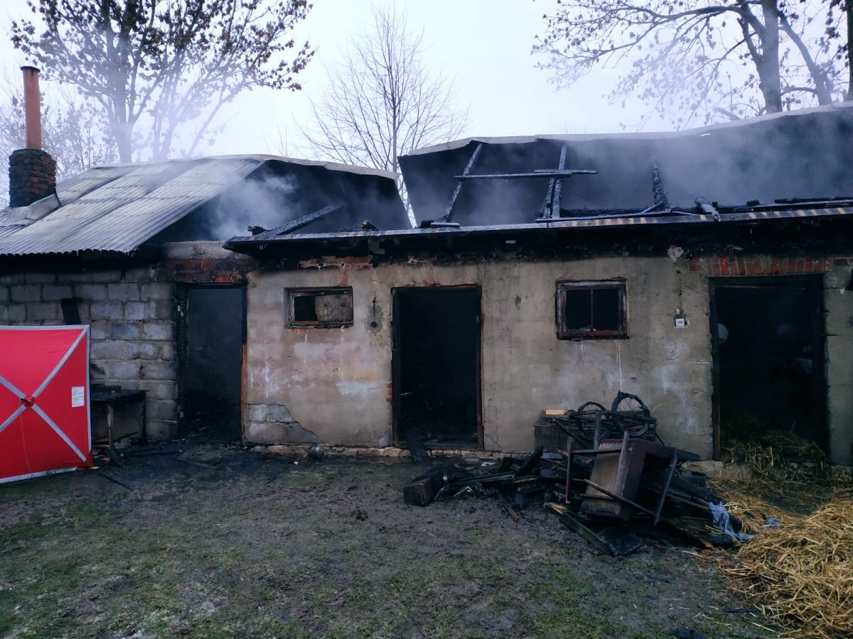 Obraz przedstawiający Tragiczny pożar w Dachnowie. Nie żyje mężczyzna [ZDJĘCIA]
