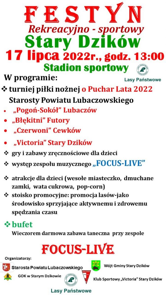 Obraz przedstawiający W niedzielę festyn rekreacyjno-sportowy w Starym Dzikowie