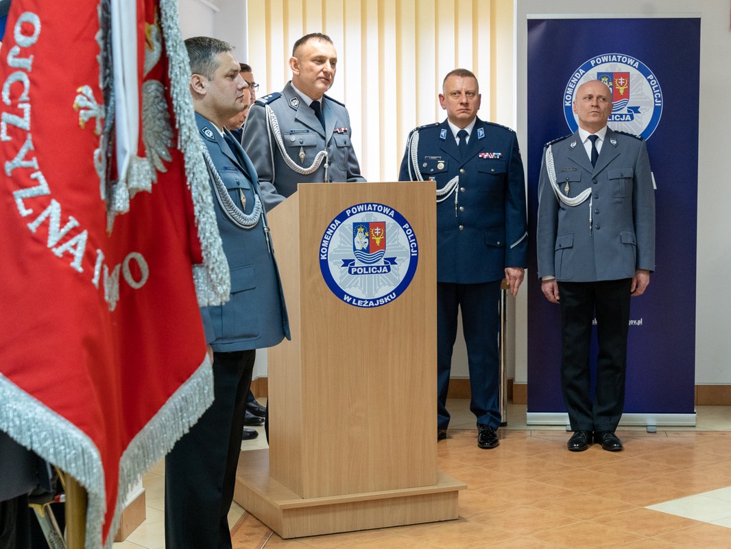 Obraz przedstawiający Janusz Mokrzycki p. o. Komendanta Powiatowego Policji w Leżajsku