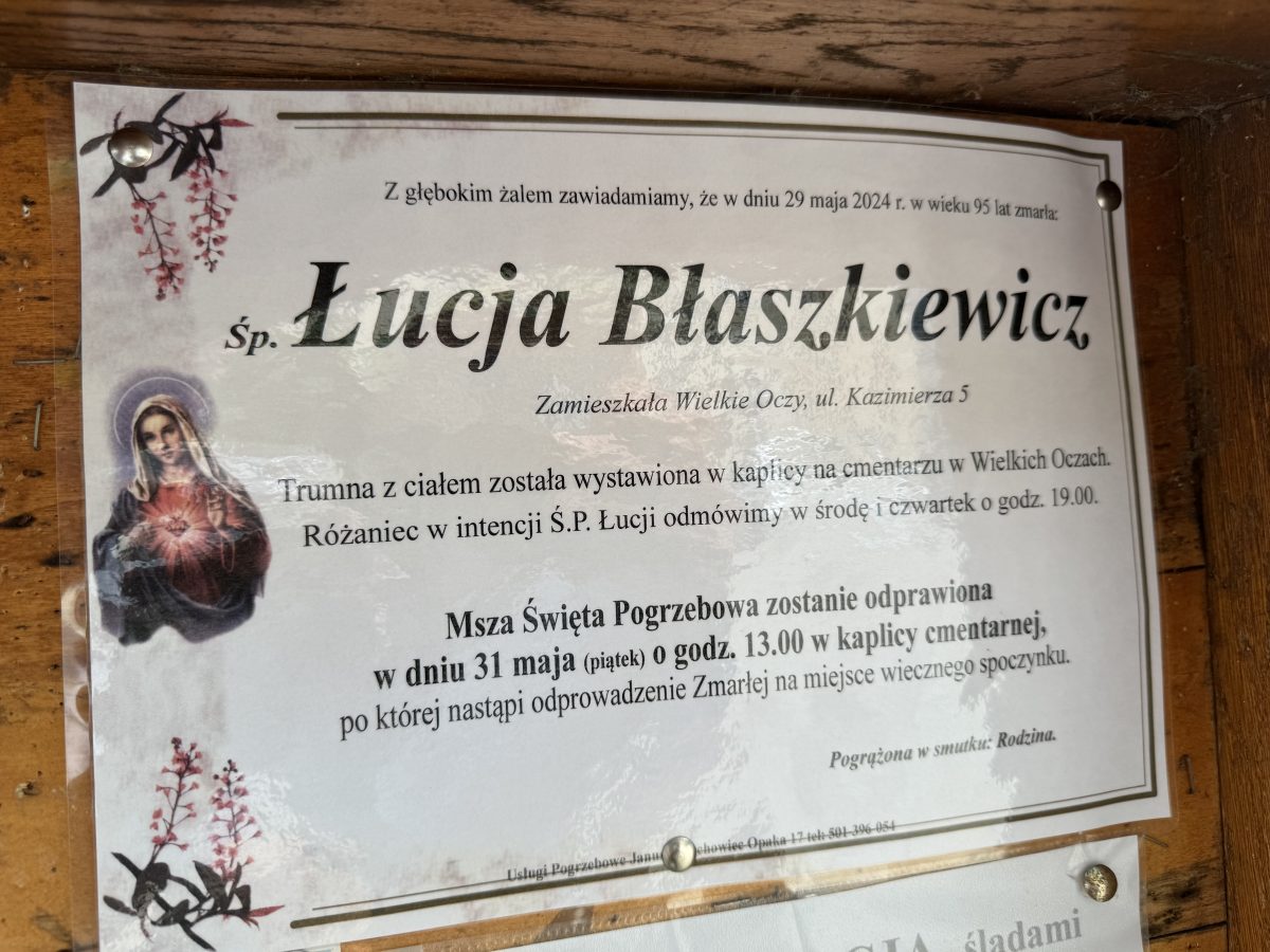 Obraz przedstawiający Zmarła Łucja Błaszkiewicz [95 lat]