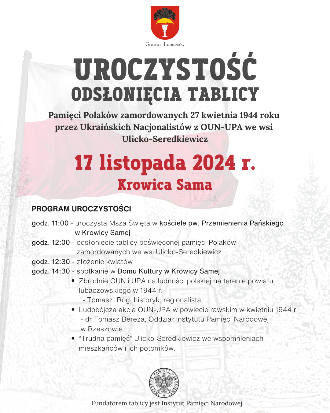 Obraz przedstawiający Uroczystości poświęcone pamięci mieszkańców wsi Ulicko-Seredkiewicz