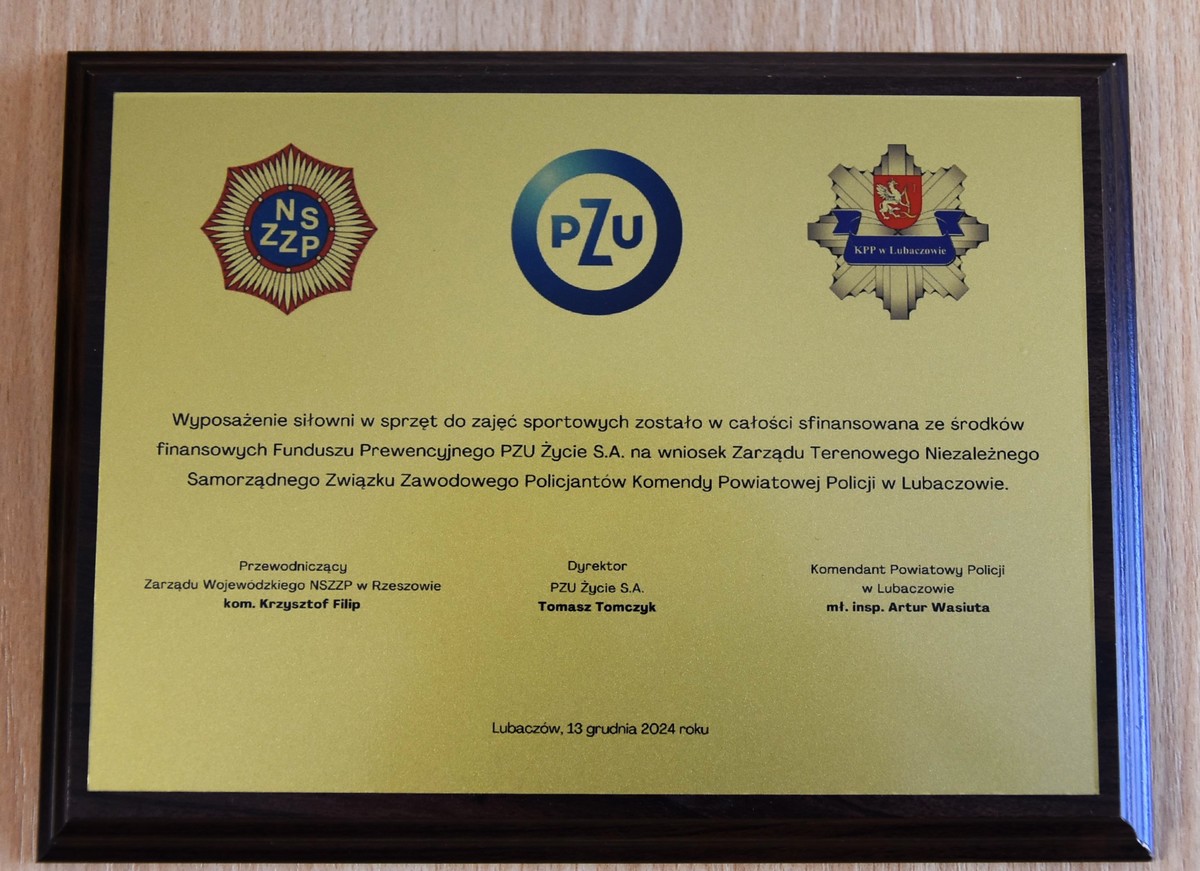 Obraz przedstawiający Nowa siłownia w Komendzie Powiatowej Policji w Lubaczowie