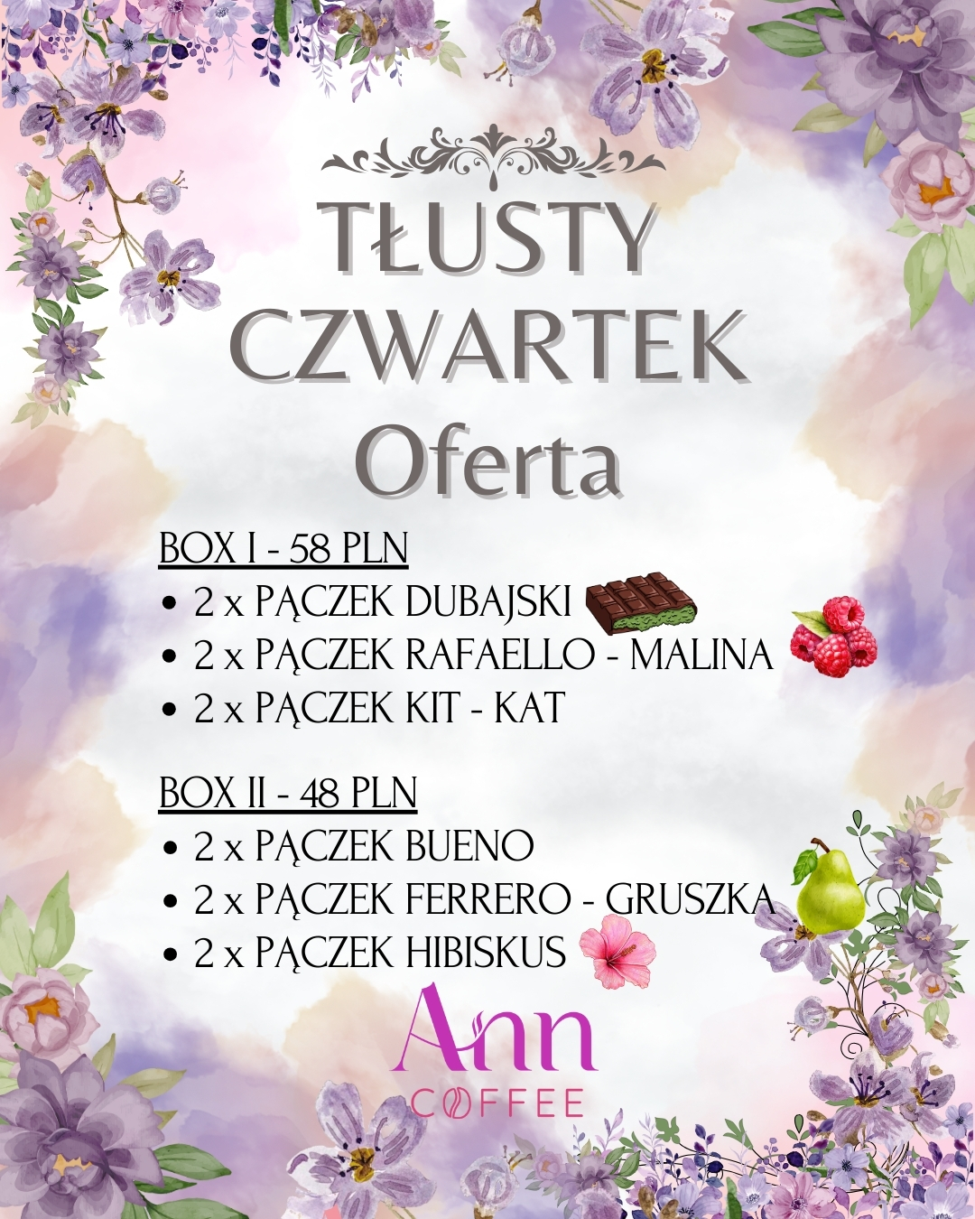 Obraz przedstawiający Prawdziwy Tłusty Czwartek tylko z kawiarnią Ann Coffee w Lubaczowie