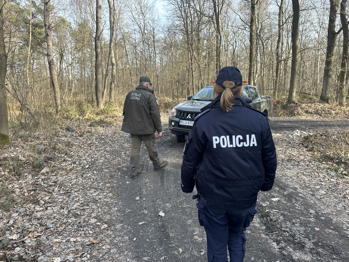 Obraz przedstawiający Policja i Straż Leśna przeciwko kłusownikom
