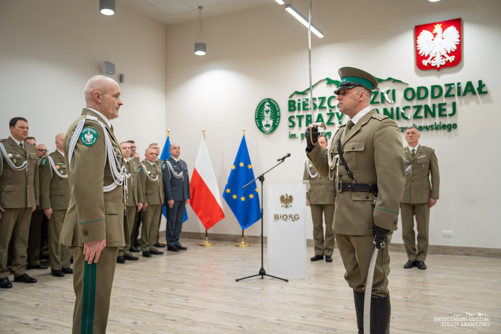 Obraz przedstawiający Pożegnanie zasłużonych funkcjonariuszy w BiOSG