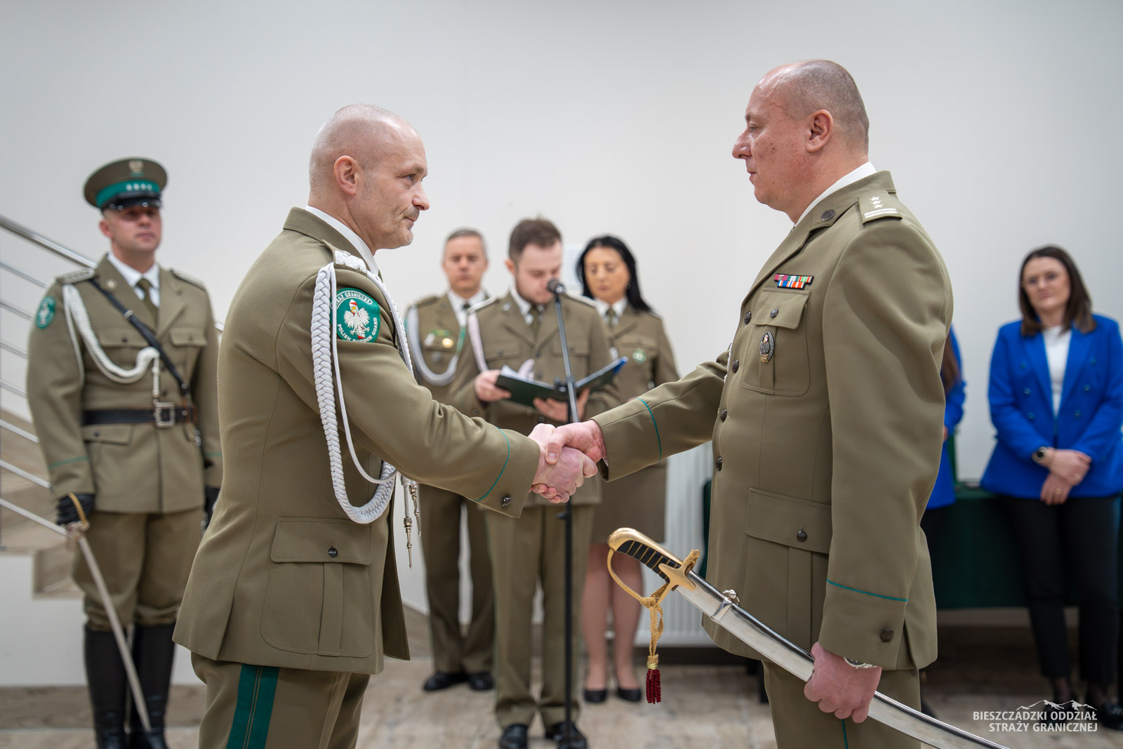 Obraz przedstawiający Pożegnanie zasłużonych funkcjonariuszy w BiOSG