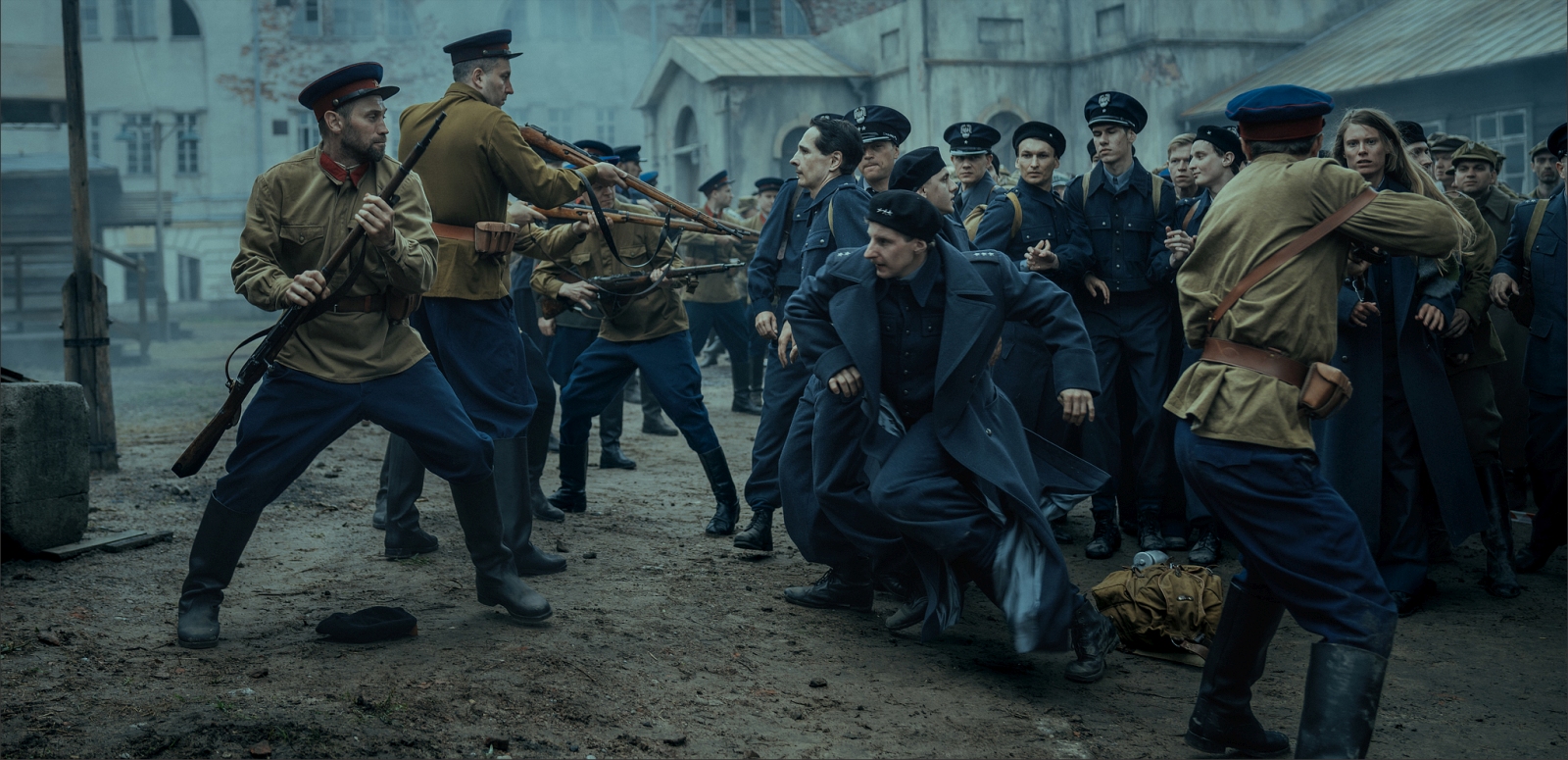 Obraz przedstawiający "Pojedynek” ze scenami ze Starych Oleszyc przedpremierowo w Rzeszowie