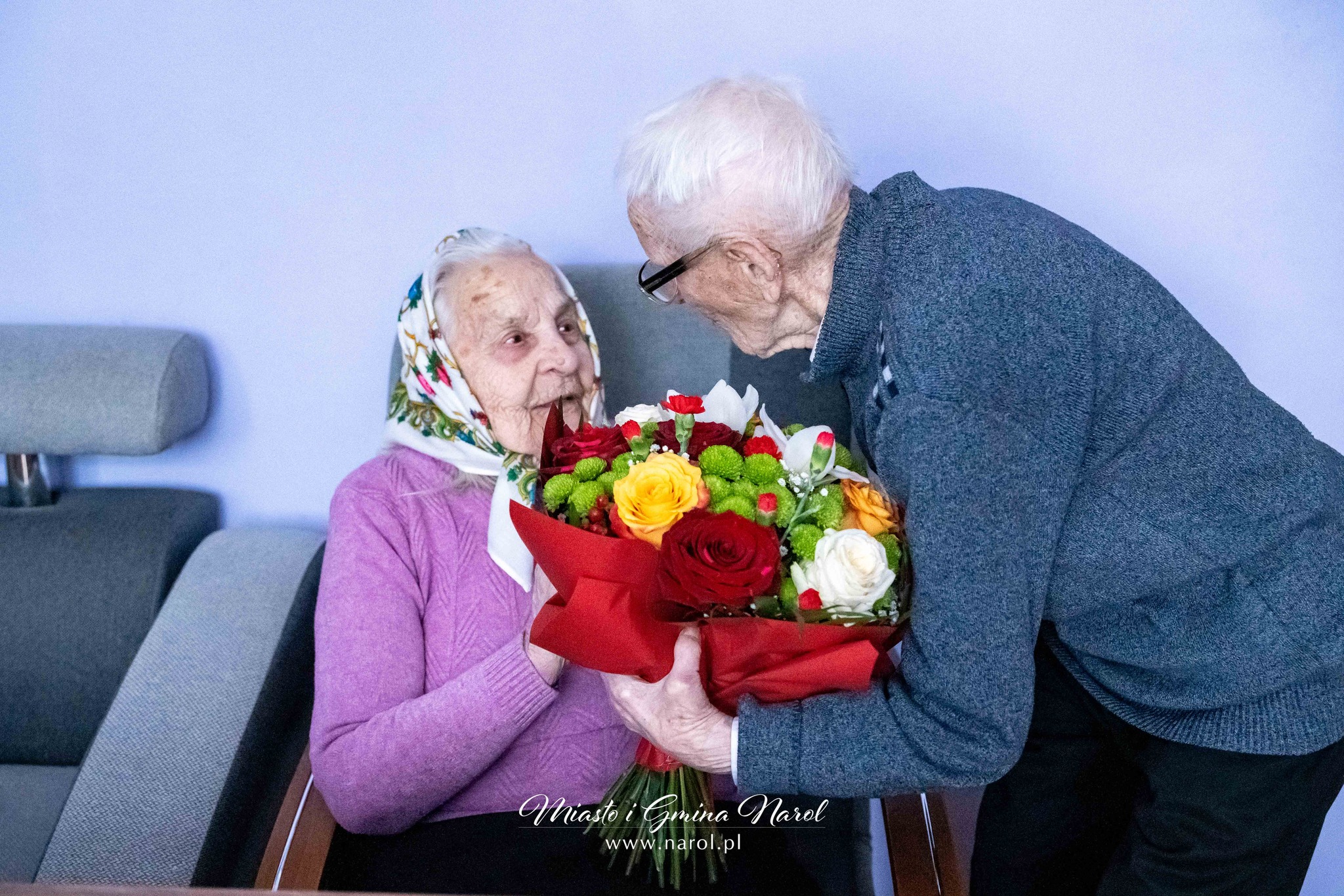 Obraz przedstawiający Setne urodziny mieszkańca gminy Narol. Piękny jubileusz Bolesława Brogowskiego