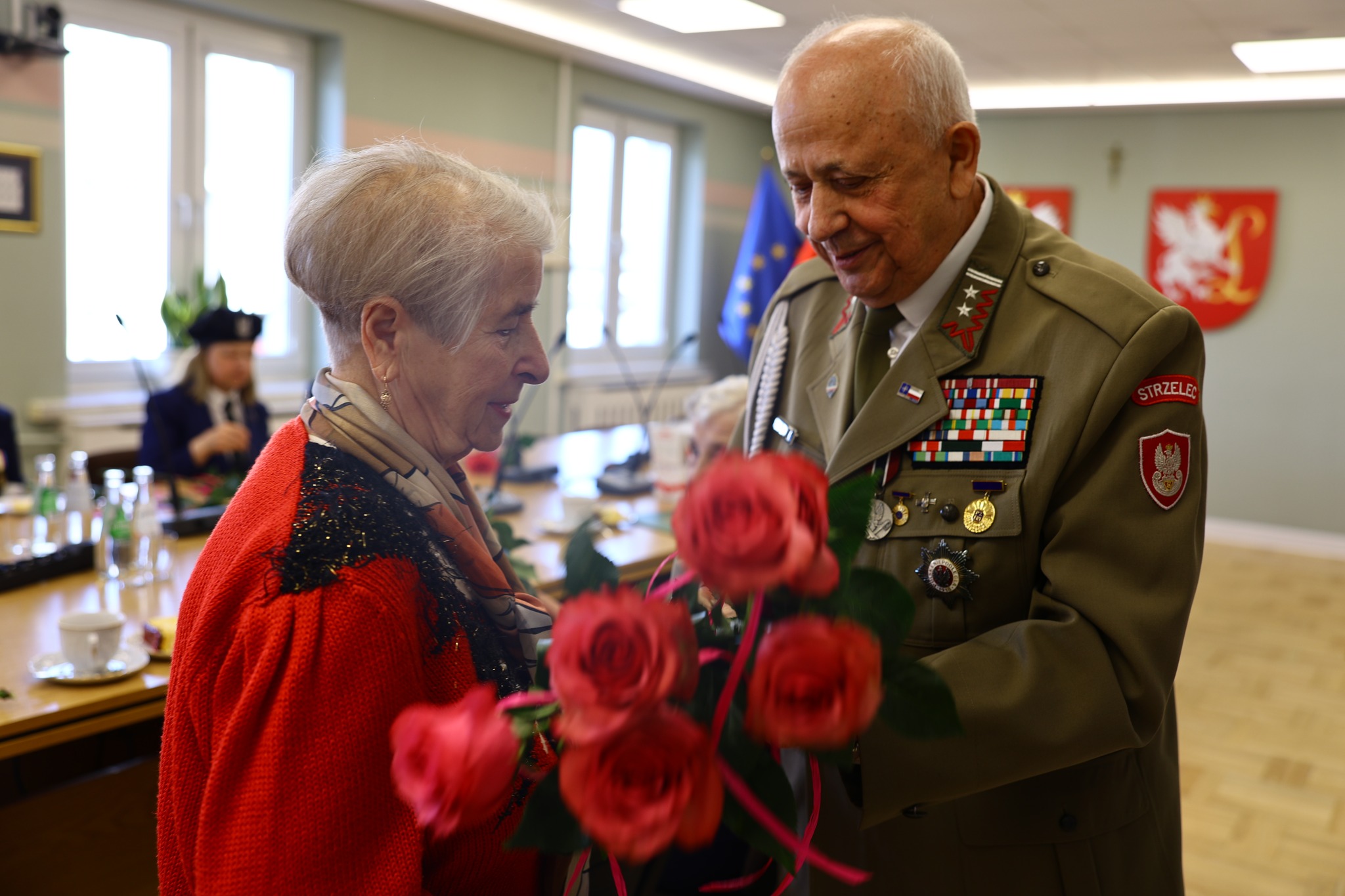 Obraz przedstawiający Wyjątkowe spotkanie z okazji Dnia Kobiet w Starostwie Powiatowym w Lubaczowie