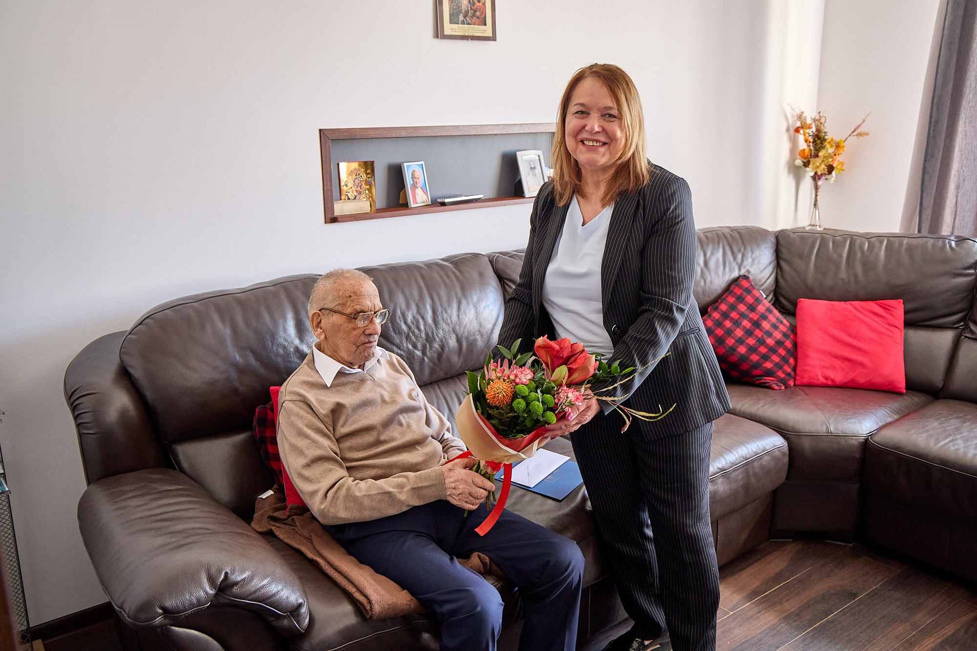 Obraz przedstawiający Pan Józef Szczupak świętował 107. urodziny - wyjątkowy jubileusz w Horyńcu-Zdroju