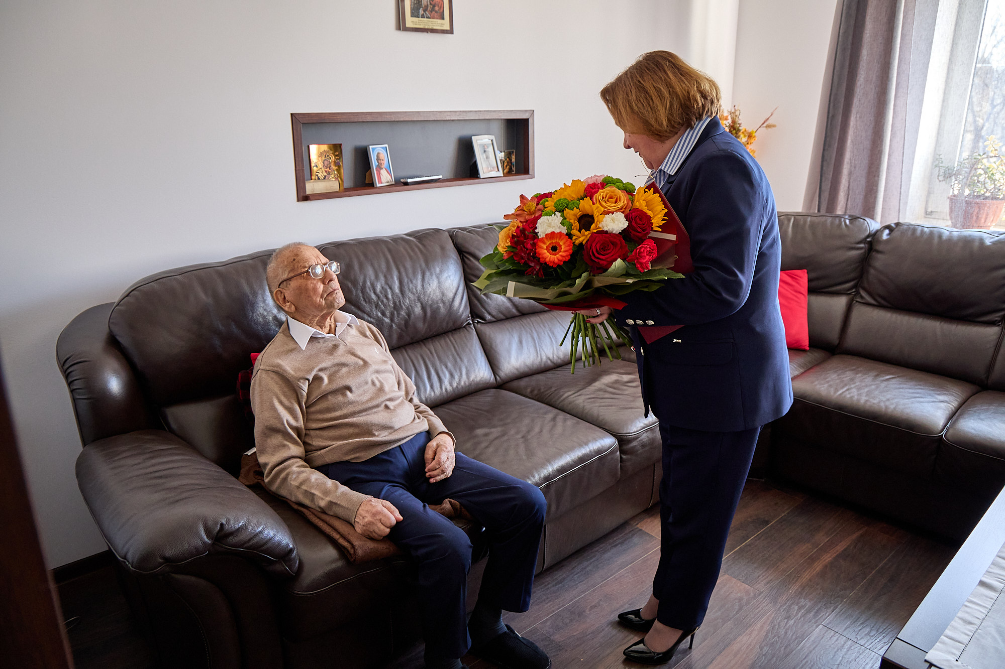Obraz przedstawiający Pan Józef Szczupak świętował 107. urodziny - wyjątkowy jubileusz w Horyńcu-Zdroju