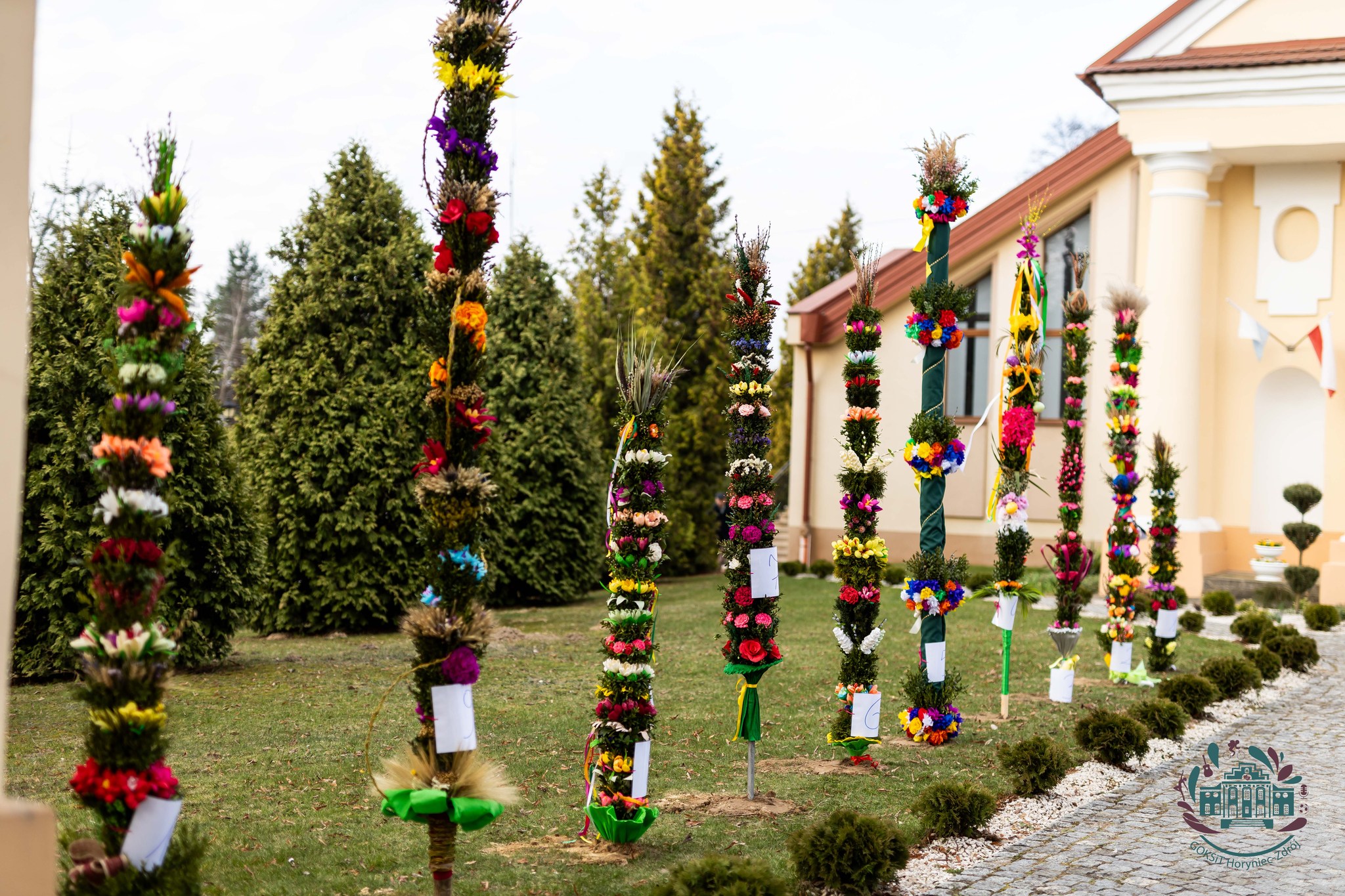 Obraz przedstawiający W Horyńcu-Zdroju wybrano najpiękniejsze palmy wielkanocne