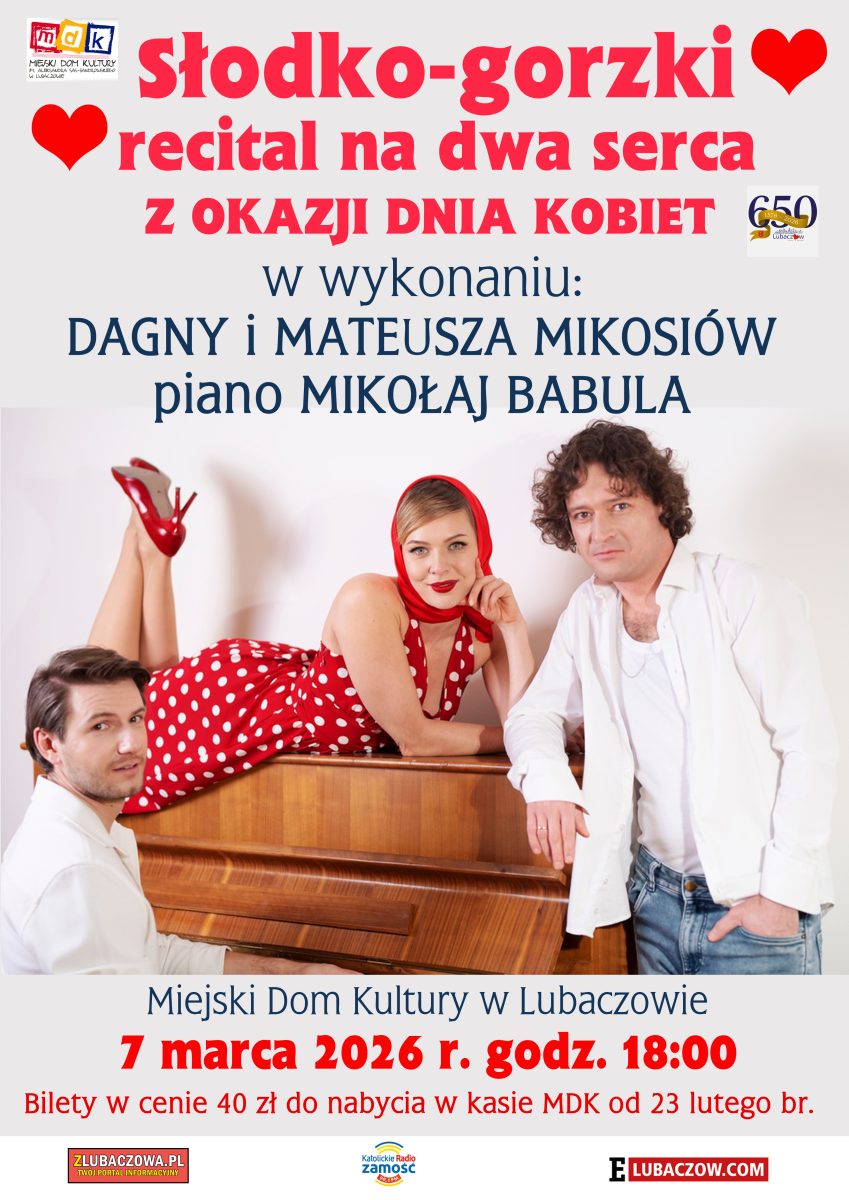 Obraz przedstawiający "Słodko-gorzki recital na dwa serca" w Miejskim Domu Kultury w Lubaczowie